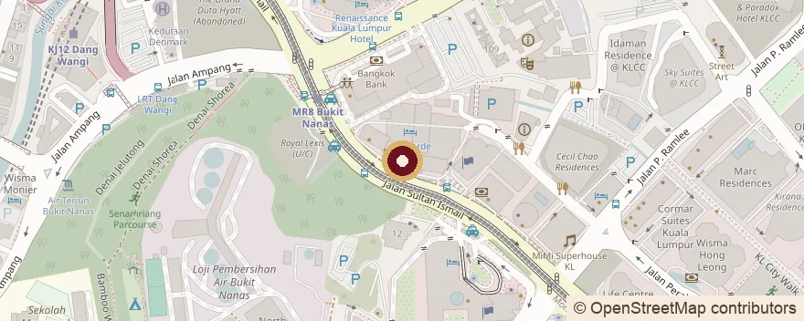 Map: Concorde Hotel, Jalan Sultan Ismail, Kuala Lumpur